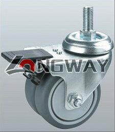 European Industrial PU caster with PP core, double ball bearings