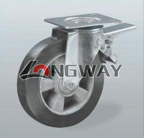 PU casters mold on cast aluminium, Double ball bearing is also available