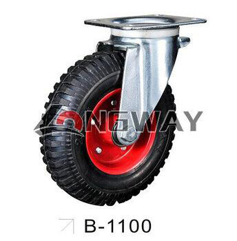 Rubber caster with steel core, For waste bin container