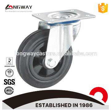 Top plate swivel rigid castor wheel industrial rubber retractable casters