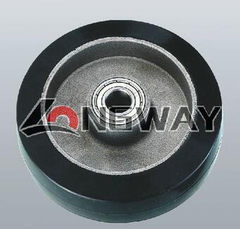 Rubber loose wheel mold on aluminium,double ball bearing