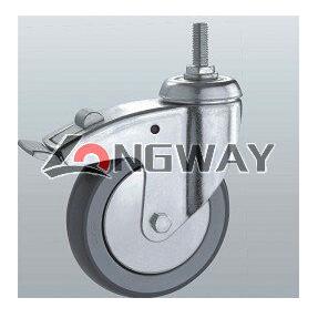 Shopping cart casters, TPR caster with PP core, plain bearing