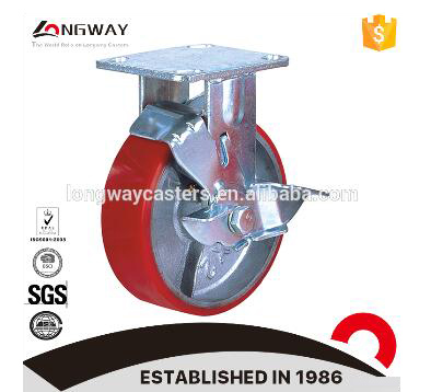 Heavy duty 230-575 kg capacity industial roller bearing fixed caster wheel