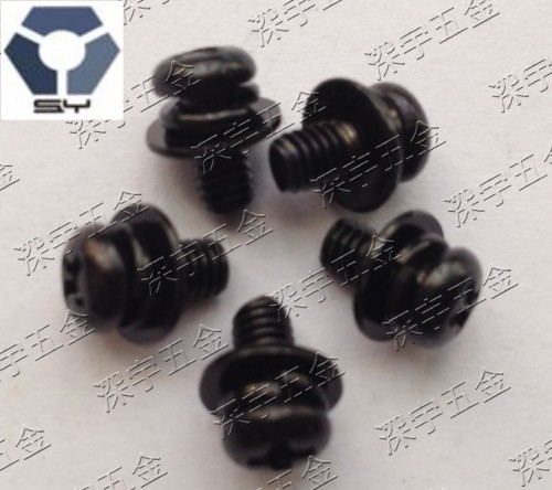 304黑色不銹鋼組合螺絲GB9074.8套裝螺絲/M2.5/M3/M4LED黑鋅螺絲，高鹽霧螺絲，耐腐蝕螺絲