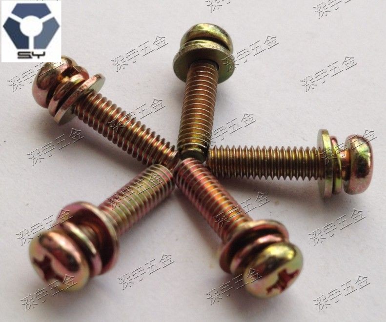 304黑色不銹鋼組合螺絲GB9074.8套裝螺絲/M2.5/M3/M4LED黑鋅螺絲，高鹽霧螺絲，耐腐蝕螺絲原始圖片3