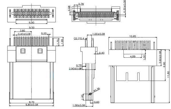 MINI USB 20P公頭焊線式