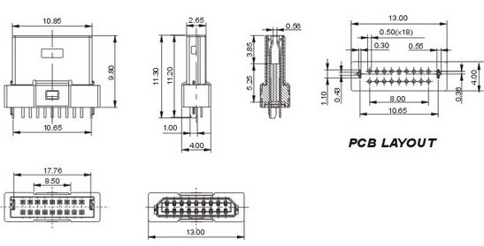 MINI USB 18P焊線式公頭