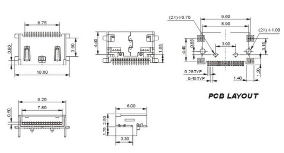 MINI USB 16P母座SMT原始圖片2