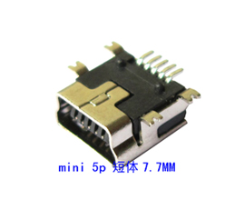 MINI USB 5P母座 B型短体SMT 