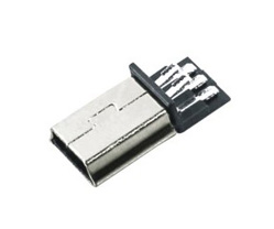 MINI USB 5P公头B型短体焊线成品（普通)