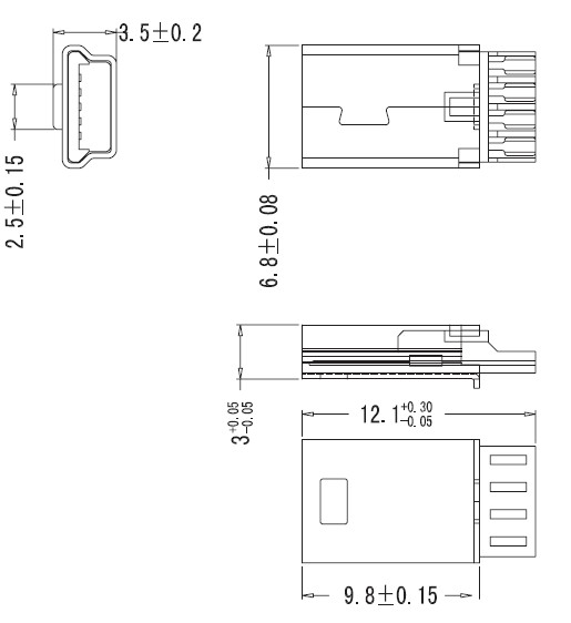 mini usb 5p超薄短體前五后四 原始圖片2