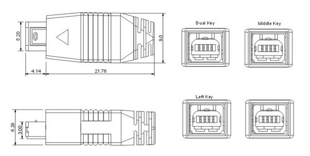 MINI USB 4P公头焊线式