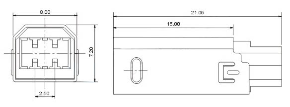 USB B公短體焊線式