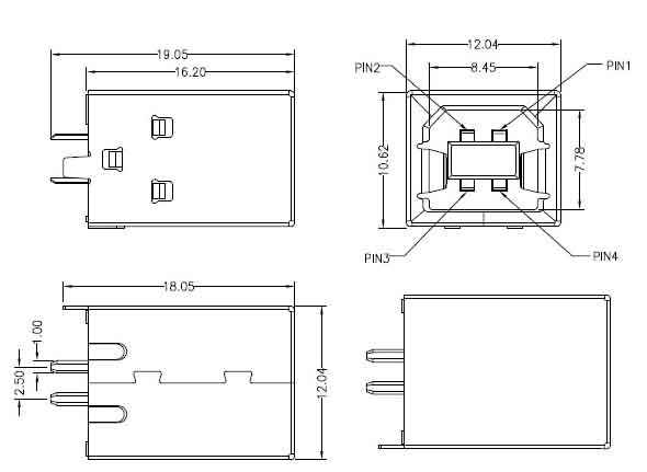 USB BF 180度插板