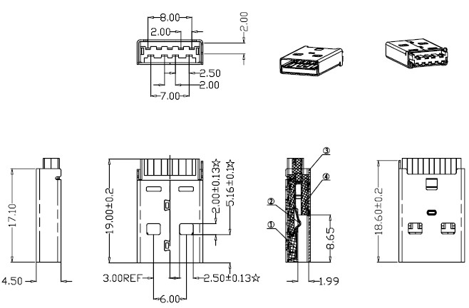 USB A公 3.0焊線式成品