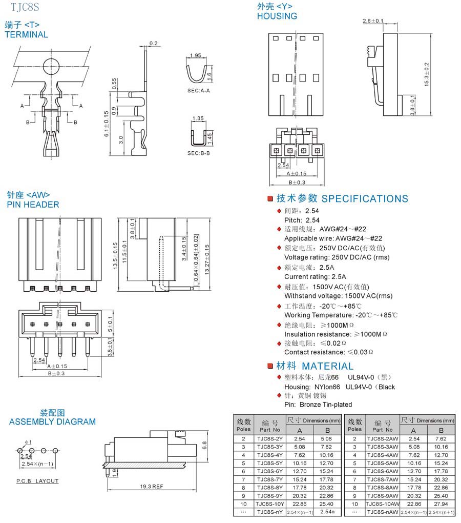 TJC8S 2.54mm-7