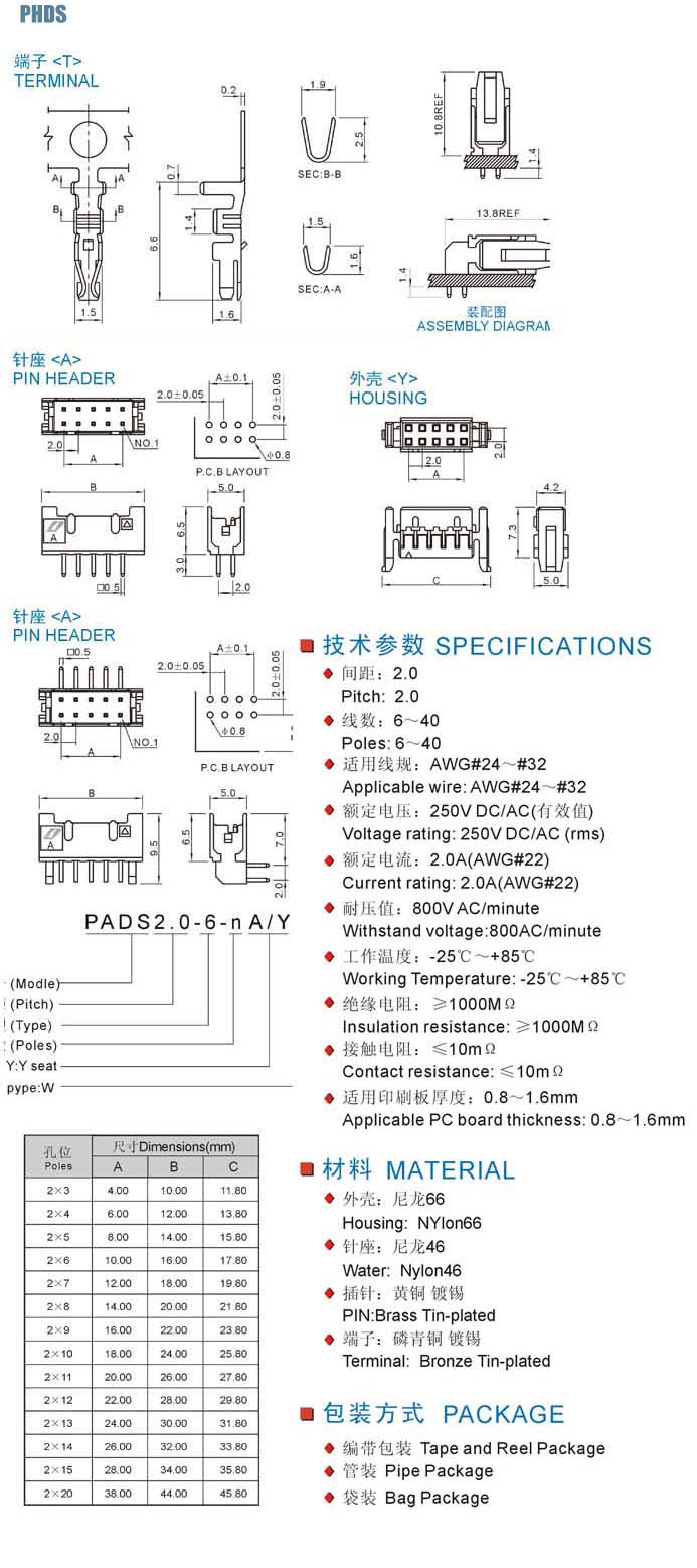 PHDS 2.0mm-6