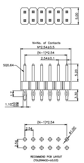 LL1009-2D 2.54MM PRESS FIT PIN HEADER CONNECTOR 排針原始圖片3