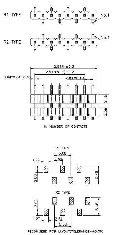 LL1012A-01D 2.54MM 11PIN--140PIN单排双塑贴片排针 双塑SMT排针