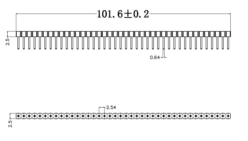 LL1009-1B 2.54MM 11PIN--140PIN 單排直排針 單排直針 平頭