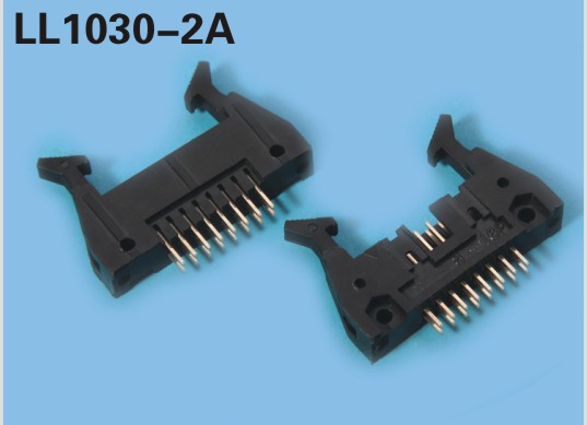 LL1030-2B 2.54mm DC2牛角插針插座 小耳朵 半金半錫