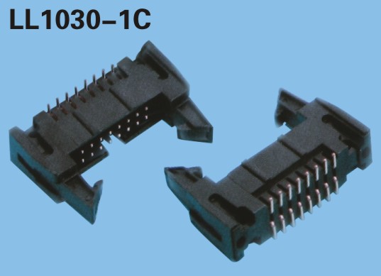 LL1030-2A 2.54mm DC2牛角插針插座 鍍金方針 小耳朵