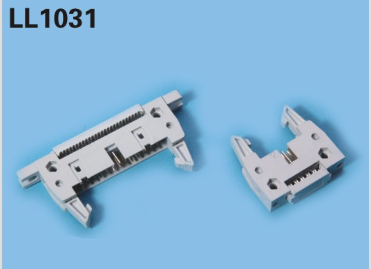 LL1031 2.54mm IDC牛角插針插座 壓排線式連接器IDC SHROUDED HEADER
