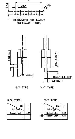 LL1030-1B 2.54mm DC2牛角插針插座 彎腳 EJECTOR HEADER
