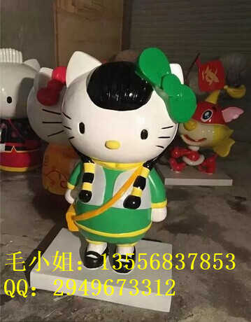 幼兒園卡通公仔雕塑玻璃鋼kt貓 hello kitty凱蒂貓雕塑