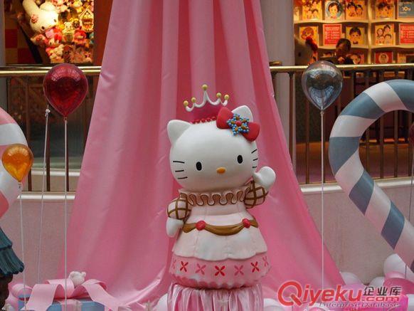 門面裝飾和美化卡通公仔玻璃鋼hello,kitty雕塑,凱蒂貓雕塑