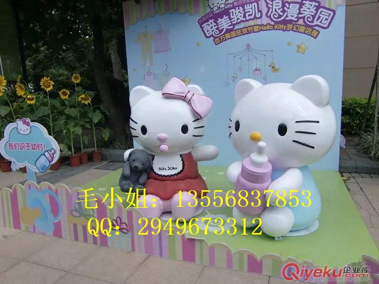 商場景區(qū)美陳色澤亮麗玻璃鋼hello kitty凱蒂貓kt貓雕塑