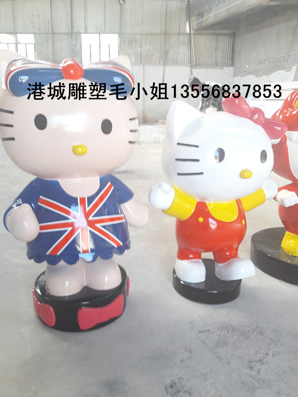 深圳個(gè)性公仔玻璃鋼hellokitty貓凱蒂貓雕塑