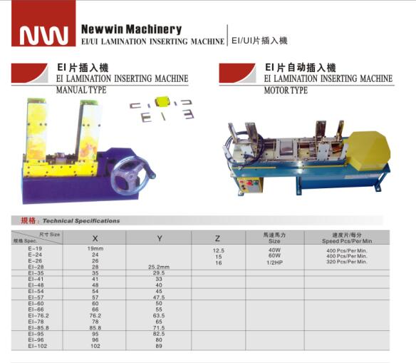 EI plate inserting